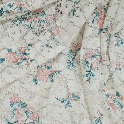 Self Embroidered Net Fabric