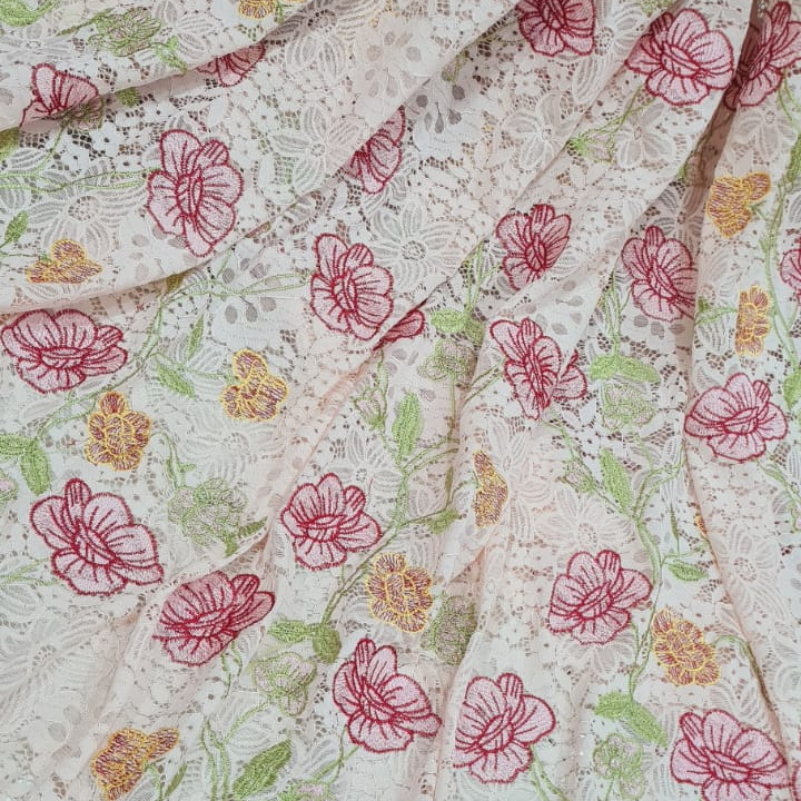 Self Embroidered Net Fabric