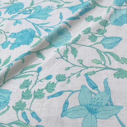 Premium Floral Print Belgium Linen Fabric Big Width