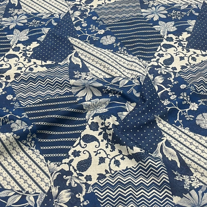 Premium Floral Print Belgium Linen Fabric Big Width