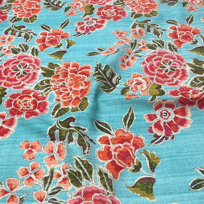 Belgium Linen Printed Fabric Big Width Floral Botanical Pattern