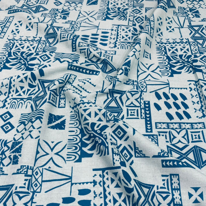 Belgium Linen Geometric Prints Big Width