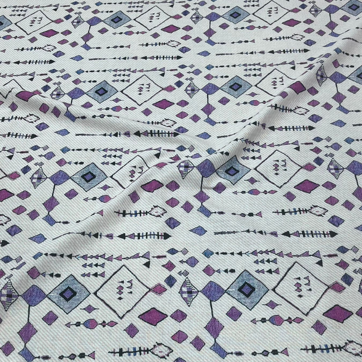 Belgium Linen Geometric Prints Big Width