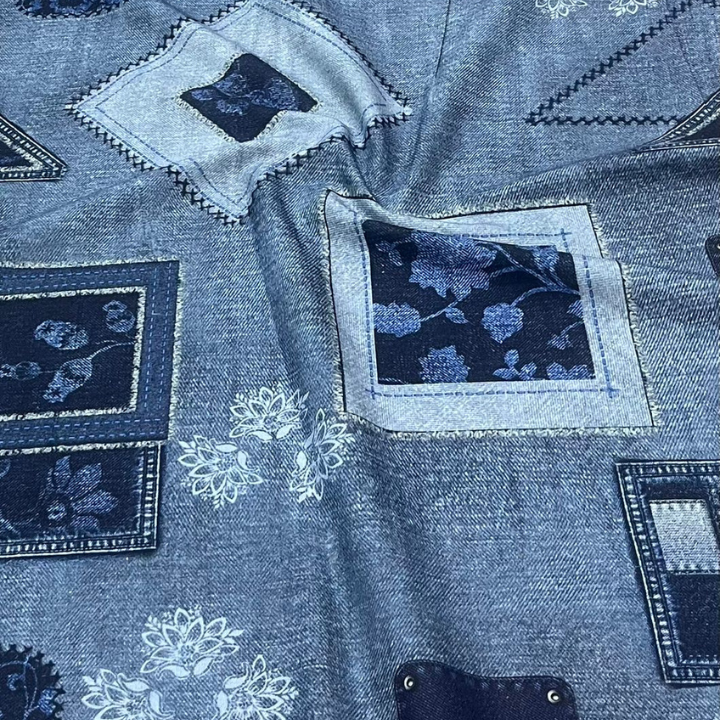 Belgium Linen Geometric Prints Big Width