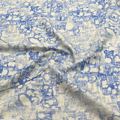 Belgium Linen Geometric Prints Big Width