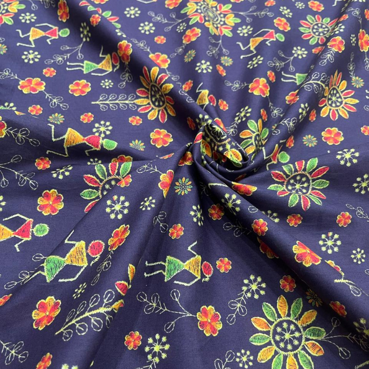 Premium Big Width Cambric Cotton Print High Density Geometric Floral Fabric