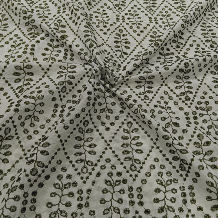 Premium Cotton Chikankari Embroidery Fabric Big Width Boutique Pattern