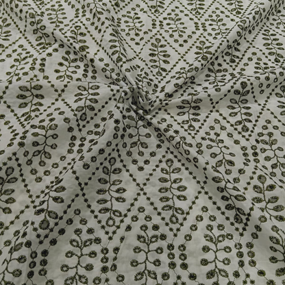Premium Cotton Chikankari Embroidery Fabric Big Width Boutique Pattern