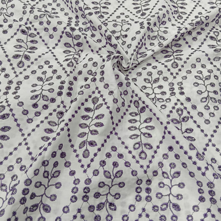 Premium Cotton Chikankari Embroidery Fabric Big Width Boutique Pattern