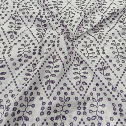Premium Cotton Chikankari Embroidery Fabric Big Width Boutique Pattern