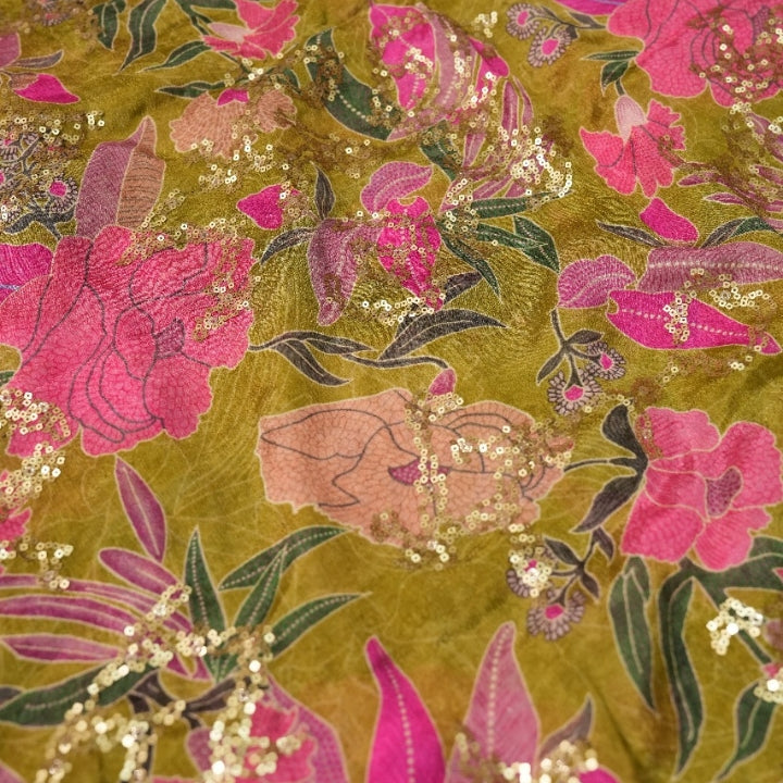 Florence Bloom – Sequin Chinon Fabric