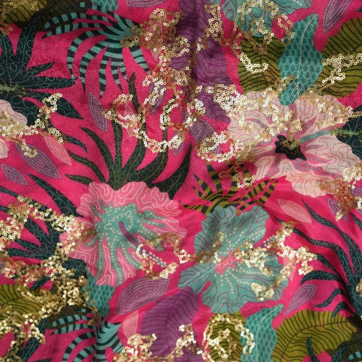 Florence Bloom – Sequin Chinon Fabric