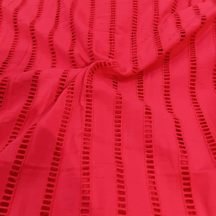 Premium Cotton Chikankari Embroidered Striped Fabric 44 Inch Width