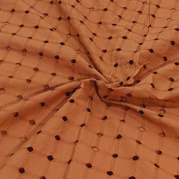 Premium Cotton Chikankari Embroidered Striped Fabric 44 Inch Width