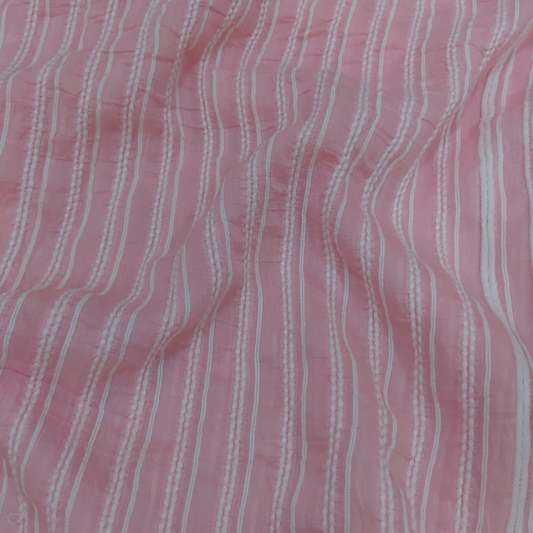 Crushed Cotton Striped Fabric Big Width Striped Pattern