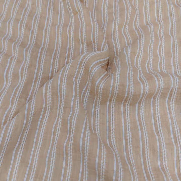 Crushed Cotton Striped Fabric Big Width Striped Pattern
