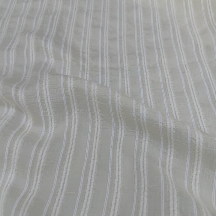 Crushed Cotton Striped Fabric Big Width Striped Pattern