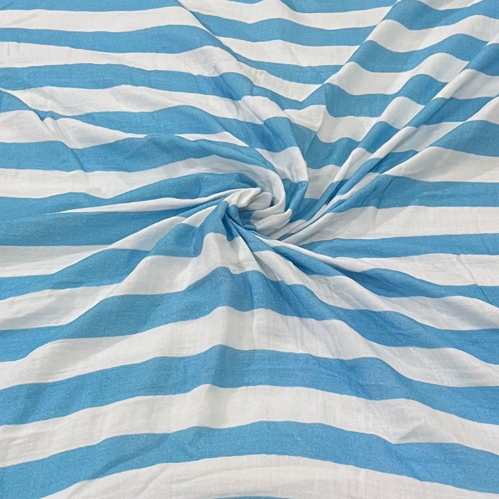 Premium Big Width Double Cotton Striped Fabric