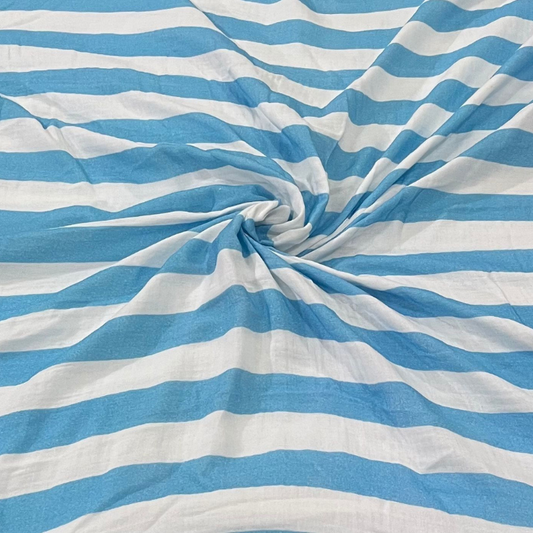 Premium Big Width Double Cotton Striped Fabric