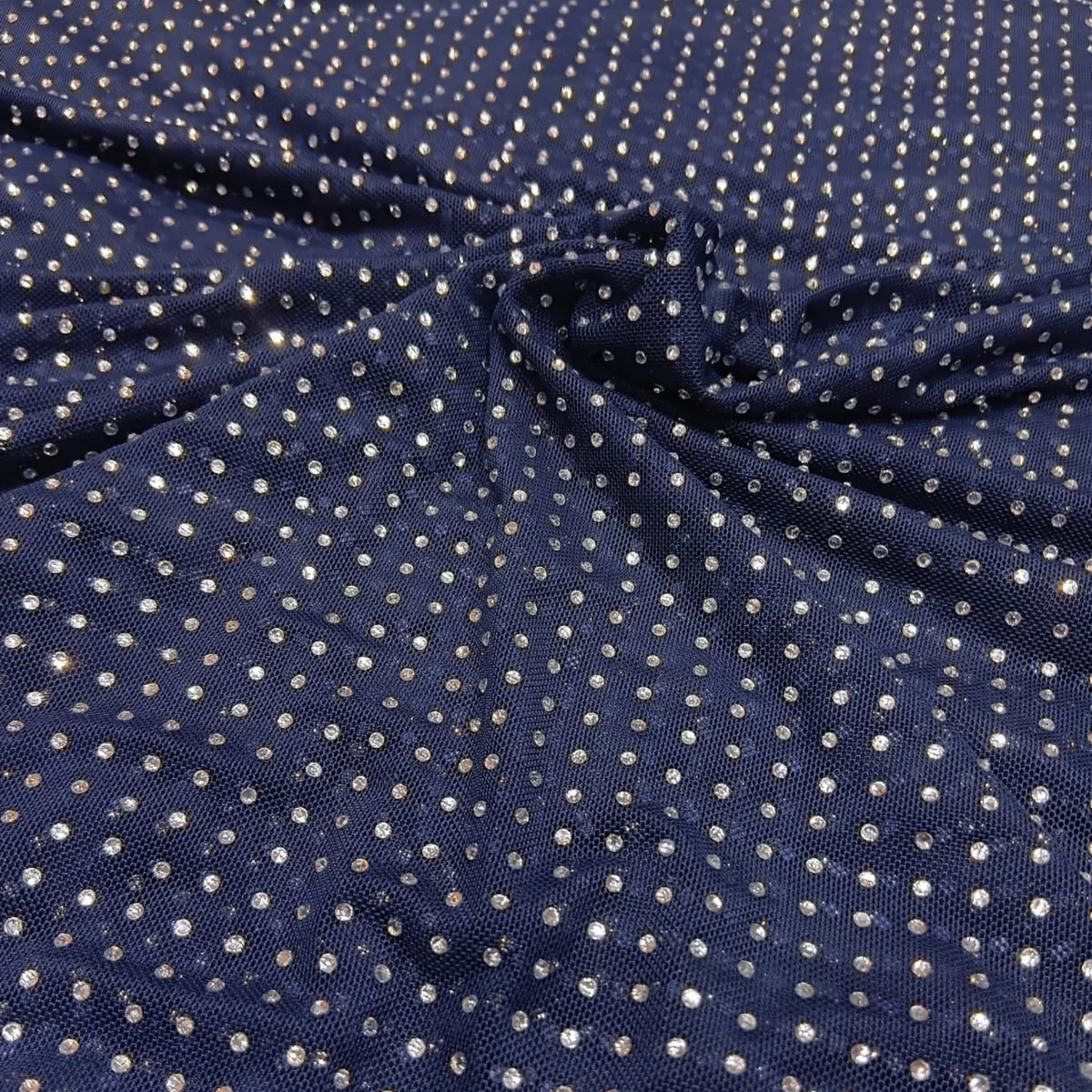 Lycra Net Stone Fabric Big Width Stretch Net with Studded Stone Pattern
