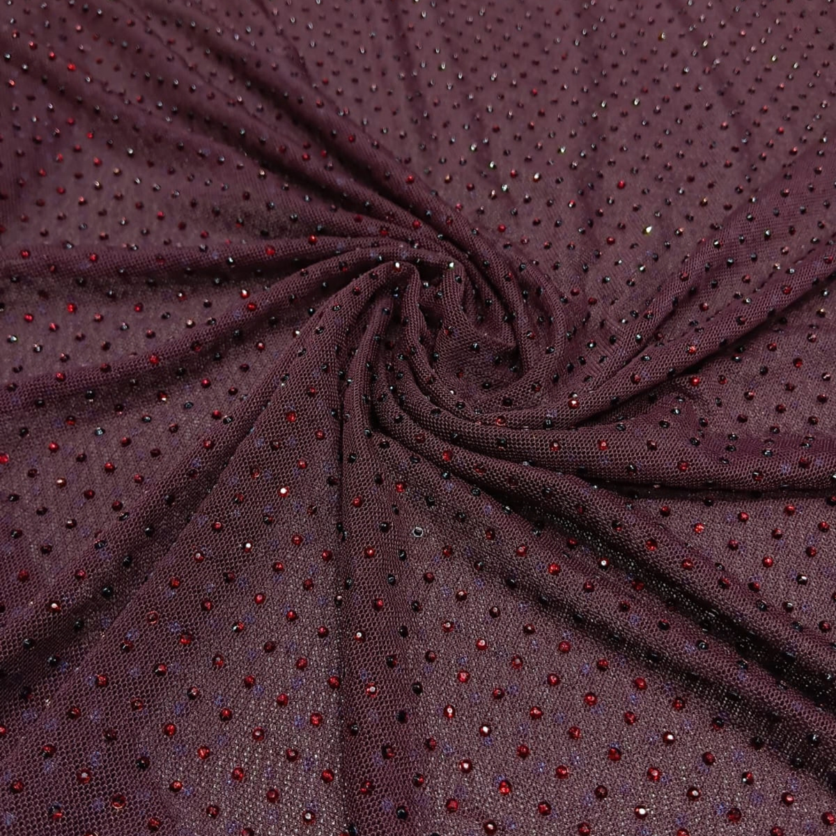 Lycra Net Stone Fabric Big Width Stretch Net with Studded Stone Pattern