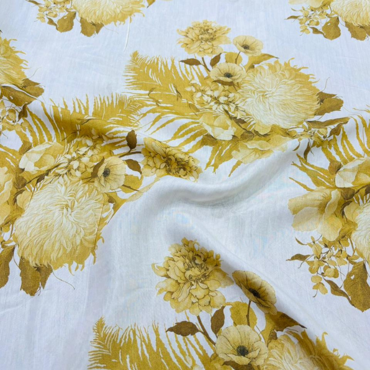 Vintage Botanical Floral Muslin Print Fabric 60 Inch Width