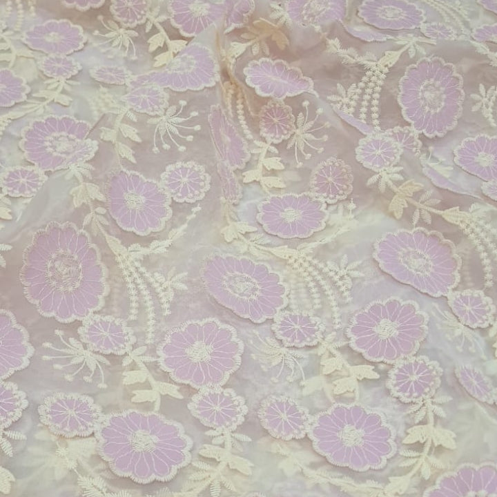 Blush Bloom Organza Embroidered