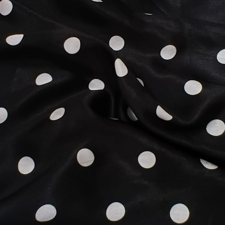 Polka Dot Print Satin Fabric Big Width