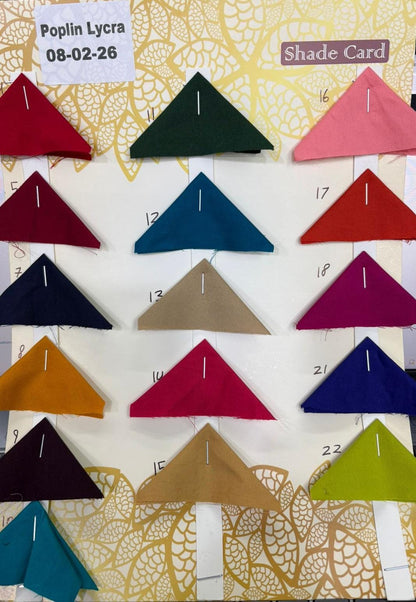 Poplin Lycra Shade Card Plain Solid Pattern High Quality