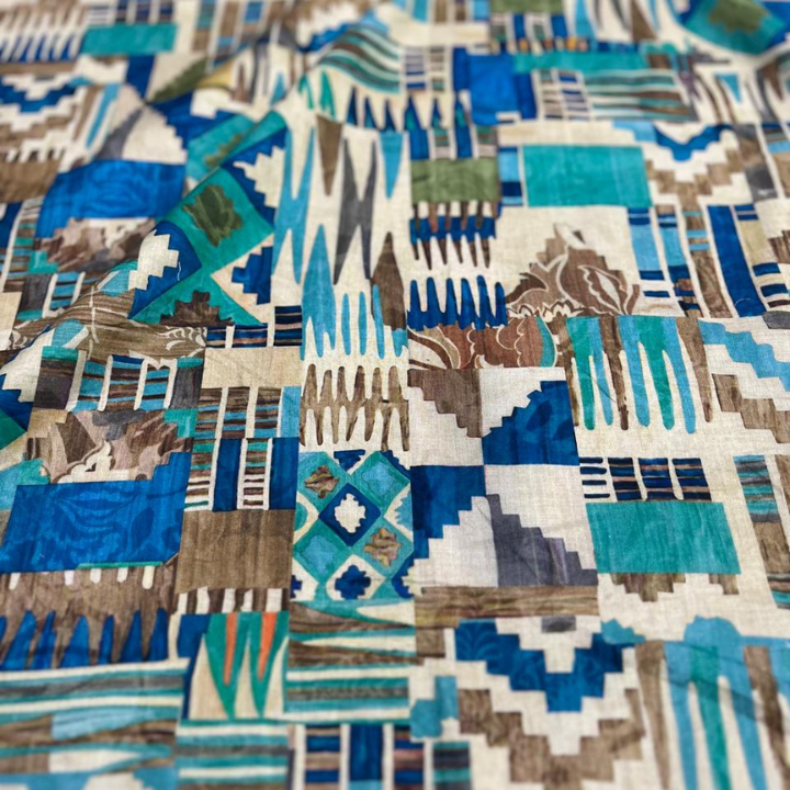 Geometric Abstract Print Cotton Cambric Fabric 44 Width