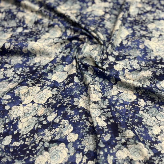 Floral Rose Print Cambric Cotton Fabric 44 Width