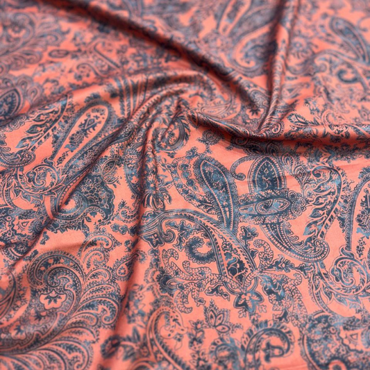 Premium Paisley Print Cambric Cotton Fabric 44 Width