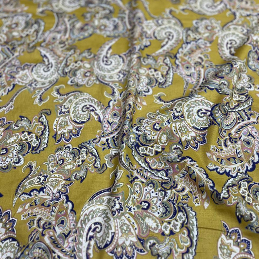 Premium Paisley Print Cambric Cotton Fabric 44 Width