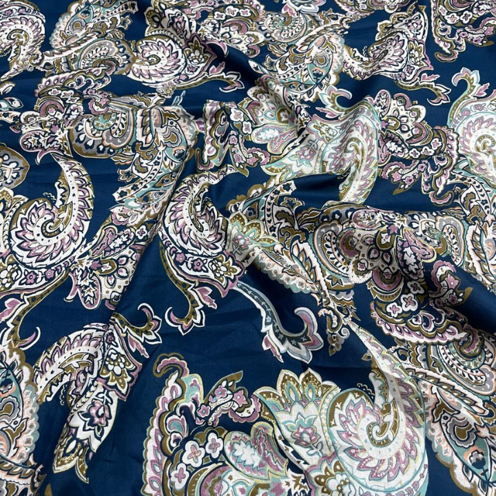 Premium Paisley Print Cambric Cotton Fabric 44 Width