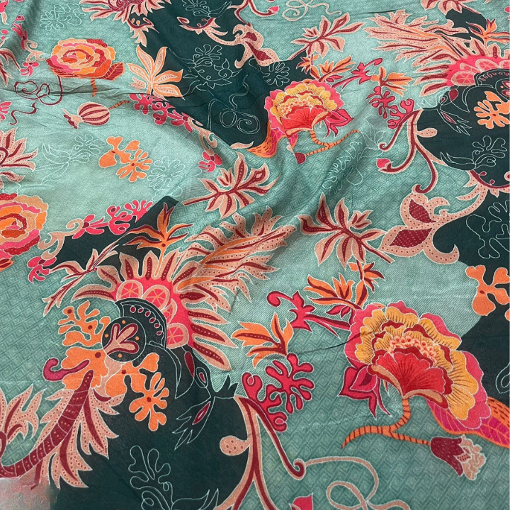 Premium Abstract Print Chinon Fabric Multi Design Patterns 44 Width