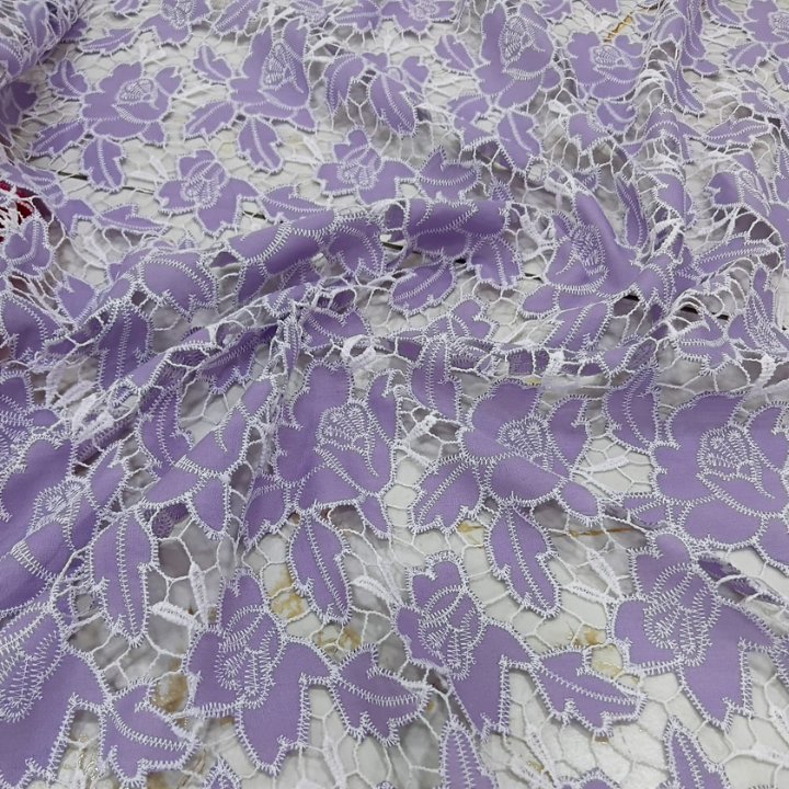 Floral Cutwork Cotton Fabric Big Width