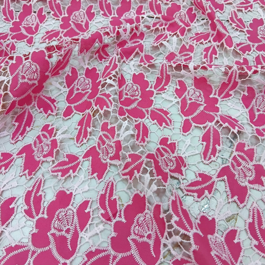 Floral Cutwork Cotton Fabric Big Width