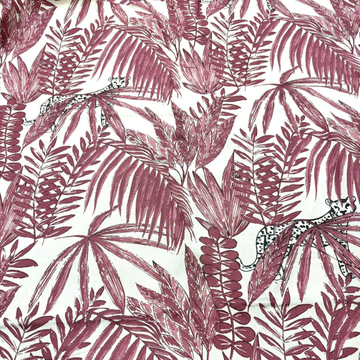 Premium Cotton Flex Print Fabric 44 Inch Width Tropical Jungle & Leopard Wildlife Pattern