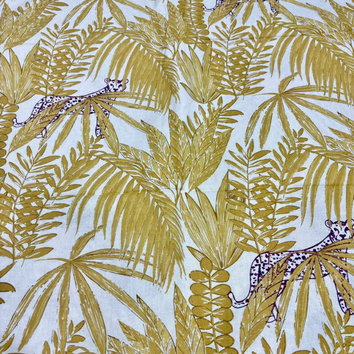 Premium Cotton Flex Print Fabric 44 Inch Width Tropical Jungle & Leopard Wildlife Pattern