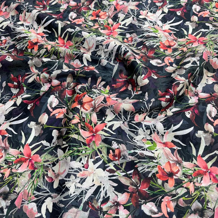 High Definition Cotton Satin Prints Fabric Big Width