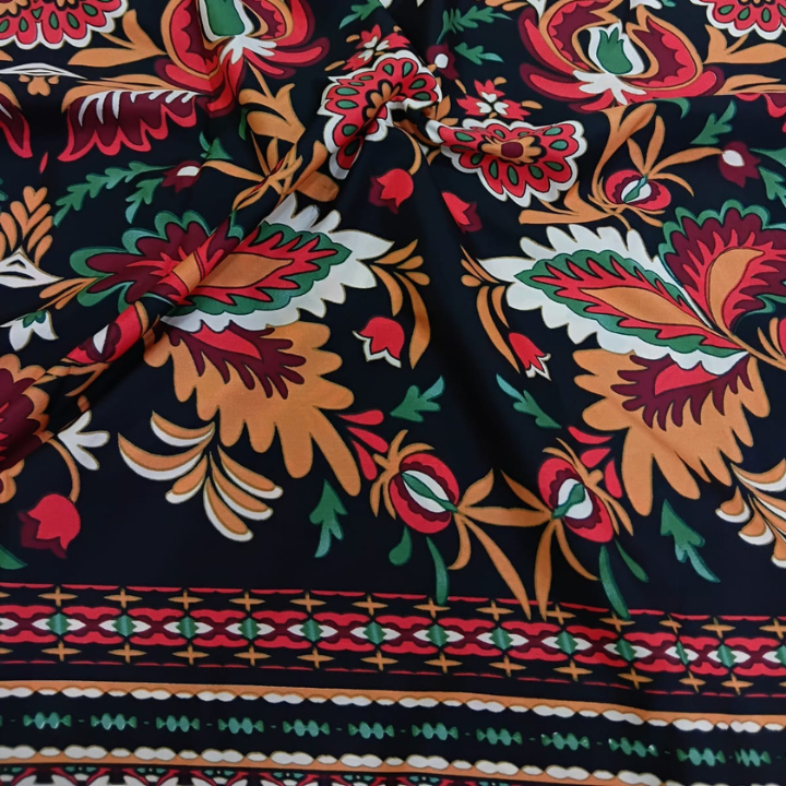 Premium Printed Crepe Fabric 50 Inch Width Lightweight Apparel & Dressmaking Material By The Yard