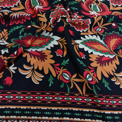 Premium Printed Crepe Fabric 50 Inch Width Lightweight Apparel & Dressmaking Material By The Yard