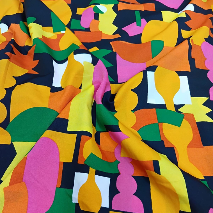 Premium Printed Crepe Fabric 50 Inch Width Lightweight Apparel & Dressmaking Material By The Yard