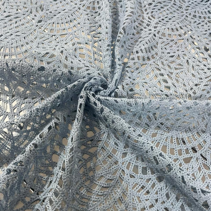 Premium Big Width Crochet Lace Fabric Intricate Geometric Pattern