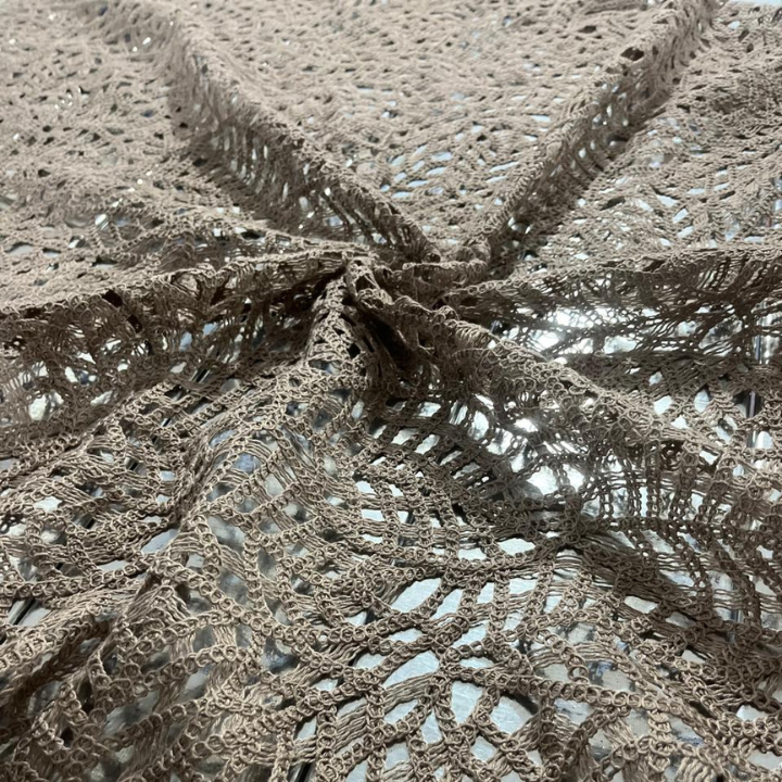 Premium Big Width Crochet Lace Fabric Intricate Geometric Pattern