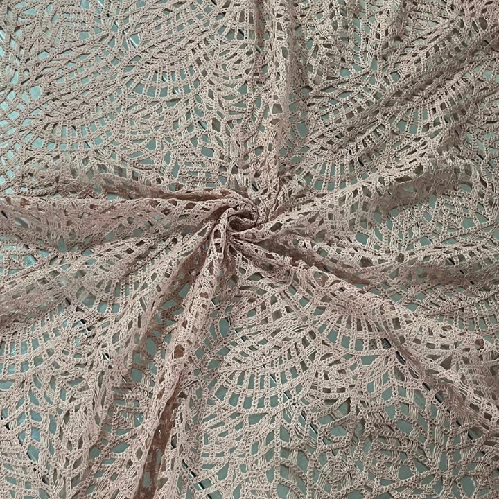Premium Big Width Crochet Lace Fabric Intricate Geometric Pattern