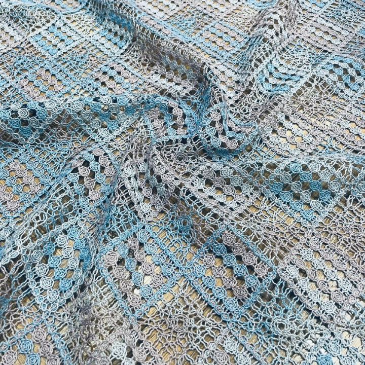 Geometric Grid Crossia Embroidery Fabric Big Width