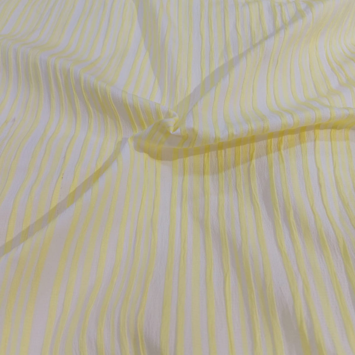 Premium Crush Cotton Striped Fabric Big Width
