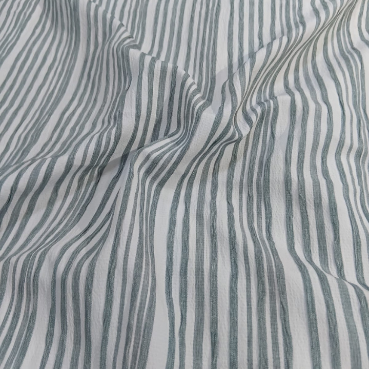 Premium Crush Cotton Striped Fabric Big Width