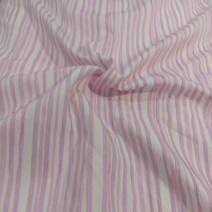 Premium Crush Cotton Striped Fabric Big Width